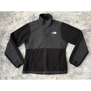 North Face Denali Jacket Womens S/P Black Polartec‎ Fleece Coat Zip Pocket
